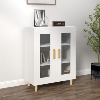 Aparador de madera contrachapada blanco 69,5x34x90 cm - Mueble de Almacenaje de Salón, Armarios con Puertas, Cajón de Madera, Buffet para salón Moderno, Armario