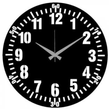 Reloj de Pared Epikasa Números 36, Metal Negro, 40x0.15x40 cm