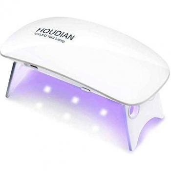 Lámpara LED UV Uñas 6W portátil Secador de Uñas para Unas de Gel manicura Shellac Gel Esmalte de Uñas Manicura Pedicure - blanco
