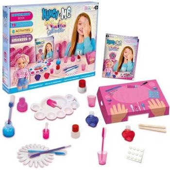 Nancy - Juego de diseño Nails Studio Nancy, incluye muñeca, accesorios para manicura, esmaltes de colores, plantillas para diseños y herramientas para decorar uñas