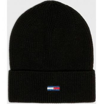 Tommy Hilfiger Women's Black Embroidered Logo Beanie - One Size