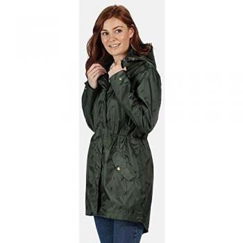 Regatta Tanisha-Chaqueta Técnica Impermeable Y Transpirable, Completamente Forrada Y con Capucha Jackets Waterproof Shell, Mujer, Thyme Leaf, 18