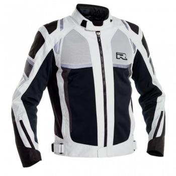 Richa Chaqueta de Moto Airstorm WP Gris - Chaqueta textil impermeable para motocicleta, color negro y gris, talla S