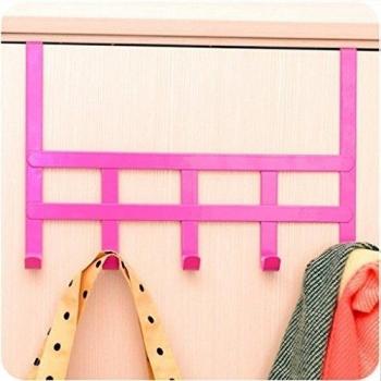 ungfu Mall 5 ganchos puerta armario ropa gancho de metal estante de almacenamiento Sundries Holder, Rosa, 28cm x19cm x 4cm