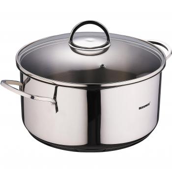 Bergner Classic Cacerola de inducción con Tapa, Acero Inoxidable, Plateado, 24 cm
