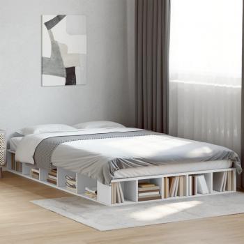 Cama de madera de ingeniería blanca 140x190 cm con estructura multicapa Vidaxl