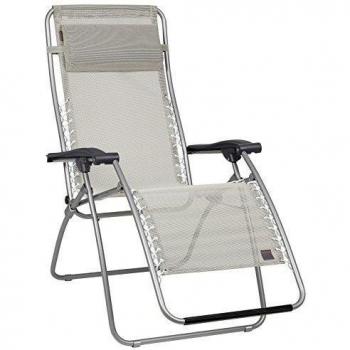 Lafuma Tumbona, Fauteuil Relax, Plegable y regulable,  Estructura en acero ALE, Batyline, RSXA, Color: Centeno, LFM1226_3466