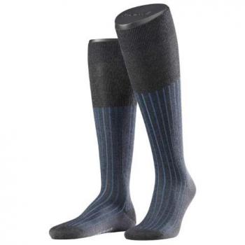 Falke Shadow Ribbed Knee High Socks for Men - Medium Grey Melange - Size 41/42