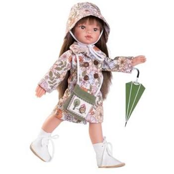 Muñeca Moderna Emily con Chubasquero Impermeable de 33 cm y Accesorios de Lluvia