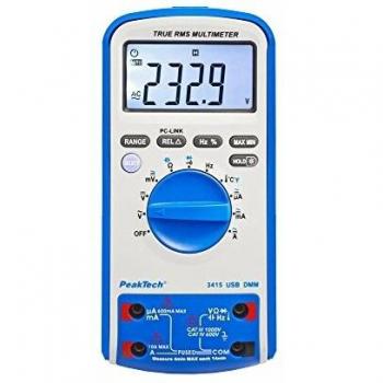Multímetro Digital PeakTech P 3415 TRMS 6000 Cuentas USB Medición de Temperatura 1000V / 10A AC/DC