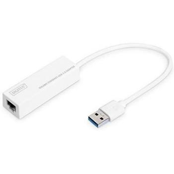 Adaptador de red DIGITUS a través de USB 3.0 - Gigabit Ethernet 1 GBit/s RJ45 - Conexión LAN adicional a través de conector USB-A