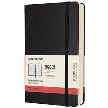 Agenda Diaria 18 Meses 2020-2021 Negra Tapa Dura Grande