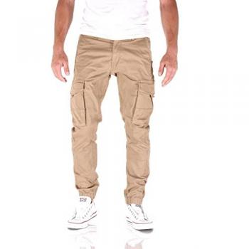 Jack & Jones Paul Flake Slim Tapered Beige Cargo Pants for Men