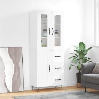 Armario alto blanco brillo 69,5x34x180 cm madera contrachapada multicapa