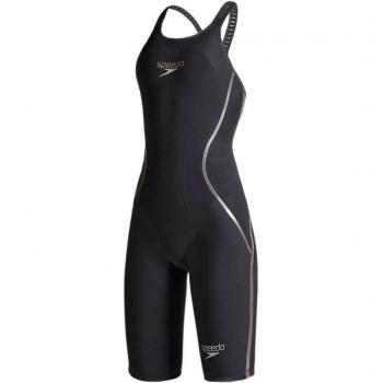 Speedo Fastskin LZR Racer X Openback Kneeskin Bañador de Competición Largo, Negro