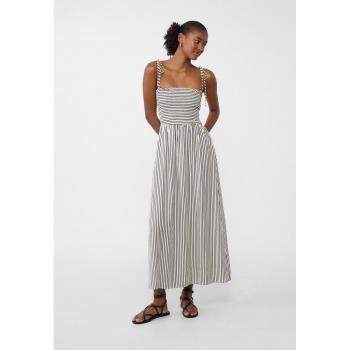 Stradivarius Black Long Flowing Dress with Ties Size L