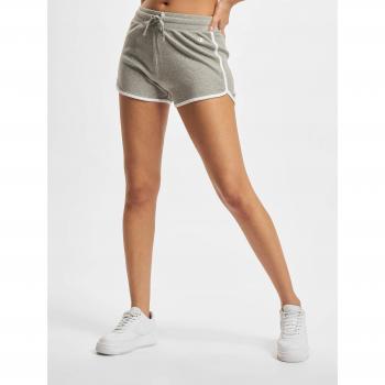 Shorts Champion Legacy Gris Mujer Talla S con C Logo y Perfil Cordonato a Contrasto