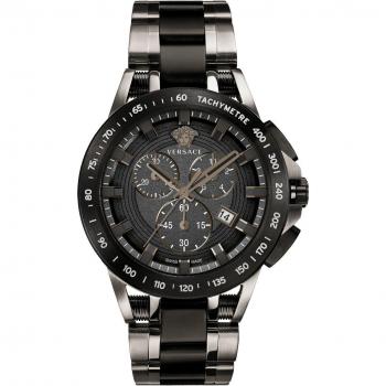 Versace Sport Tech Chronograph Watch, Black male, Size: ONE SIZE
