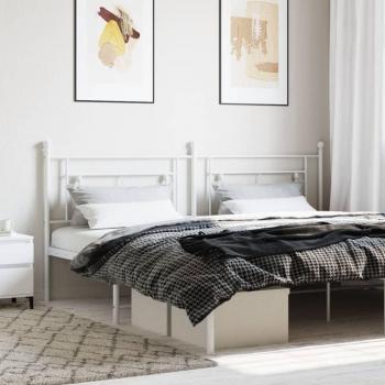 Cabecero de metal blanco de 200 cm Vidaxl
