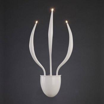 Aplique de pared Llamas 3 bombillas G4 blanco, no compatible con LED/CFL