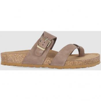 Sandalias planas de piel Palmar 01 - Marrón