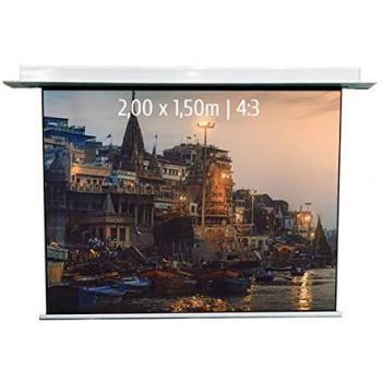 Pantalla de Proyección Eléctrica Empotrable Kimex 2,00 x 1,50m Formato 4:3 con WiFi
