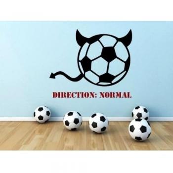 DIABLO de fútbol decoración de pared, negro, Medium: 45cm x 65cm / 18 x 25