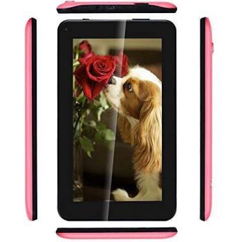 Haehne 7 Tablet PC - Google Android 6.0 Quad Core, 1G RAM 16GB ROM, Cámaras Duales 2.0MP + 0.3MP, 2800mAh, 1024 x 600 Pantalla, WiFi, Bluetooth, Rosado