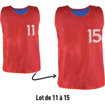 Conjunto de 5 chasubles reversibles numeradas (N° 11 a 15) Sporti France