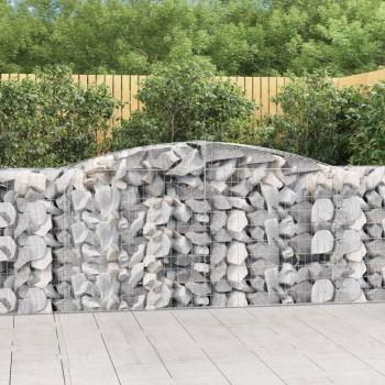 Cestas de gaviones vidaXL 6 uds forma de arco hierro dimensiones 400 x 30 x 40/60 cm, 400 x 30 x 60/80 cm, 400 x 30 x 100/120 cm