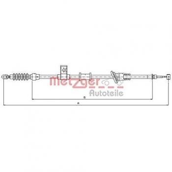 Metzger 10.8223 Cable de accionamiento, freno de estacionamiento