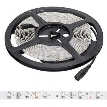 Tira LED VerdeHielo 300 LEDs 24W 1200Lm SMD3528 12VDC x5M 40.000H Calidez Blanca