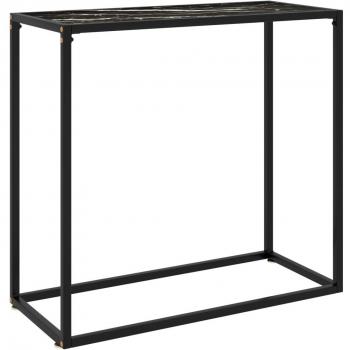 vidaXL Console Table Black 80x35x75 cm Tempered Glass