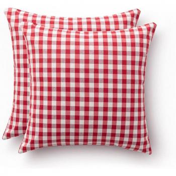 Gamusi Pack 2 Fundas Cojín Vichy 45x45 cm Rojo
