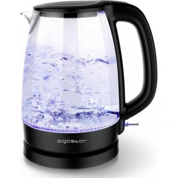 Hervidor de Agua Aigostar Adam 1.7L 2200W con Filtro Antical, Luz LED y Base de Acero Inoxidable 360°