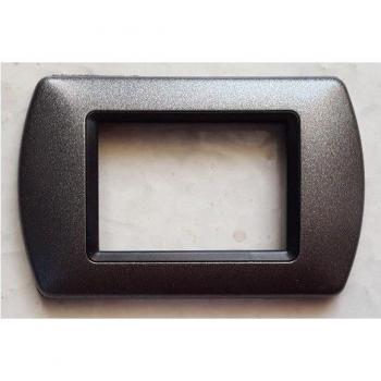 Placchette ABS Compatibles para Serie Living International - Placa Gris Metalizado Opaco - 3 Foros