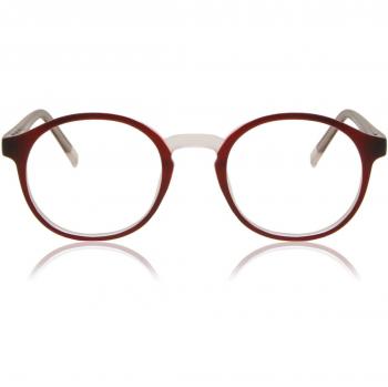 Montura Completa Redonda de Plástico Borgoña para Hombre - Gafas Recetadas Anti-Azules - SmartBuy Collection