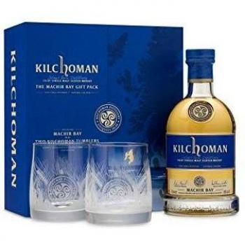 Estuche Regalo Kilchoman Machir Bay con 2 Vasos 46% Vol. 0,7l