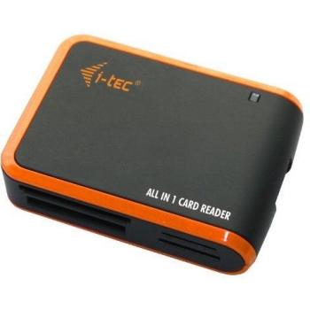 i-Tec USBALL3 Lector de Tarjetas Multiformato, USB 2.0, Negro y Naranja