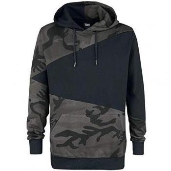 Urban Classics Camo Zig Zag Hoody Hombre Sudadera con Capucha Camuflaje Oscuro/Negro L