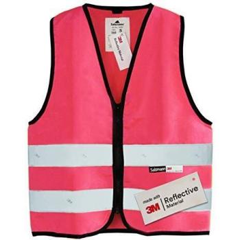 Salzmann 3M Chaleco de seguridad para niños | Hecho con cinta reflectante 3M | Rosa