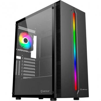UNYKAch Armor Lumina Cristal Templado USB 3.2 Negra - Caja ATX con panel de cristal templado, puertos USB 3.2, color negro