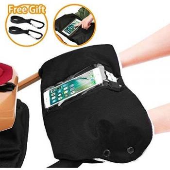 Guantes de Cochecito MIGICSHOW Guantes Carrito Bebé Manoplas Carro Bebe Guantes Anticongelantes Guantes Impermeable con Funda Transparente para Teléfono Protege Las Manos Calientes