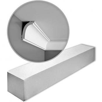 Caja de 10 piezas de Cornisas Molduras Perfiles Orac Decor CB523 Basixx, 20 m, color blanco y pretratadas