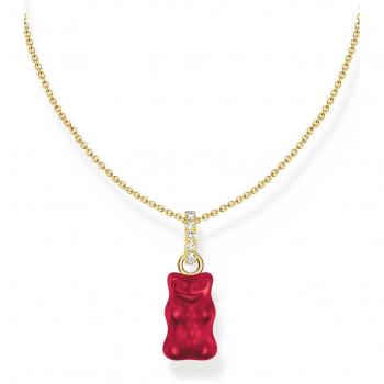 Thomas Sabo Gold-Plated Red HARIBO Bear Pendant Necklace with Zirconia