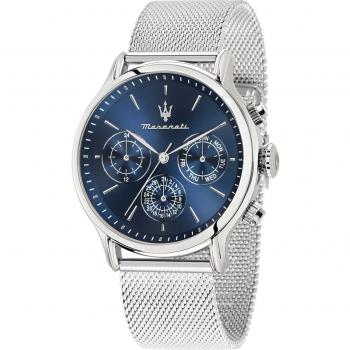 Maserati Epoca Mesh Stainless Steel Chronograph Watch for Men, Gray, One Size