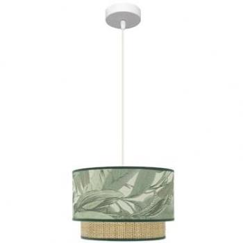 Lámpara de techo colgante Congo 30d E27 Blanco/Verde Natural