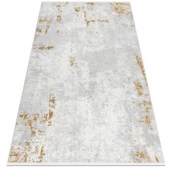 Alfombra Moderna Duke 51378 Crema/Dorado - Textura de Hormigón, Muy Suave, Flecos Beige 280x370 cm