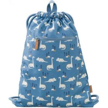 Mochila Saco Dinos Fresk Pergamino - Mochila de tela con diseño de dinosaurios, cierre de cordón, asas ajustables, fabricada en material resistente y fácil de limpiar