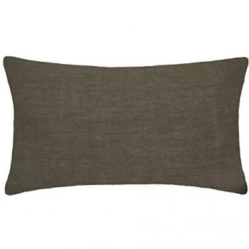 Funda de Cojín 100% Lino 50x70cm Caqui Lavable Resistente
